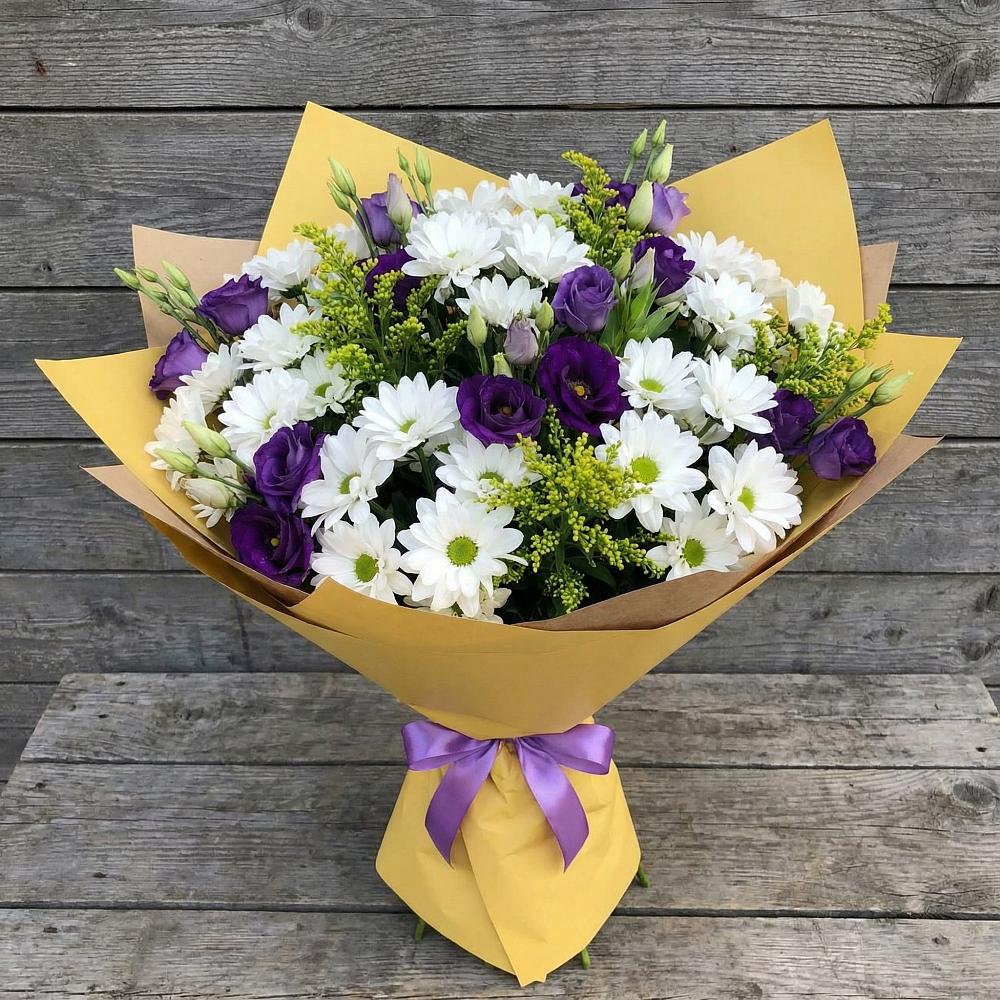 Букет цветов из: Ирисы, Хризантемы и Ромашки в Куликовых Копанях