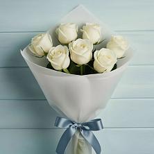 Букет 7 Белых роз Эдлесс Лав в Куликовых Копанях