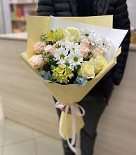 Букет цветов из:  Альстромерии, Розы и Хризантемы в Куликовых Копанях