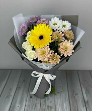 Букет цветов из:  Розы, Герберы и Хризантемы #REPLACE_PRED# Куликовых Копанях