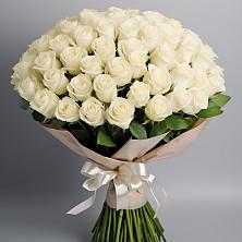 Букет 101 беля роза Белоснежка в Куликовых Копанях