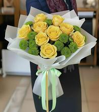 Букет цветов из:  Хризантемы и Розы в Куликовых Копанях