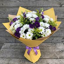 Букет цветов из:  Ирисы, Хризантемы и Ромашки в Куликовых Копанях