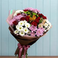 Букет цветов из:  Розы, Хризантемы и Альстромерии в Куликовых Копанях