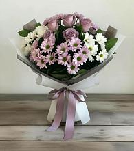 Букет цветов из:  Хризантемы и Розы в Куликовых Копанях