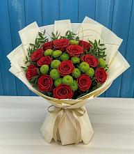 Букет цветов из:  Розы и Хризантемы в Куликовых Копанях