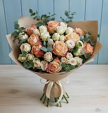 Букет цветов из:  Альстромерии и Розы в Куликовых Копанях