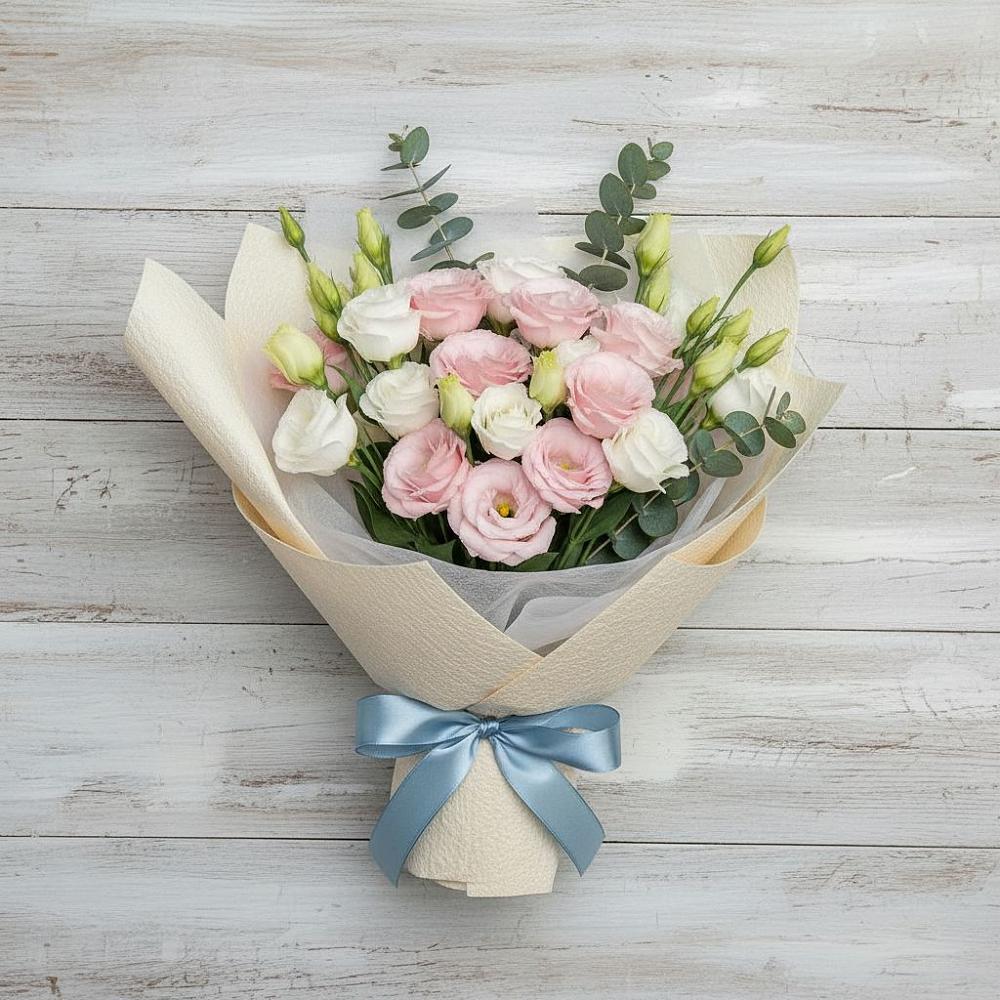 Букет цветов из: Лизиантусы в Куликовых Копанях